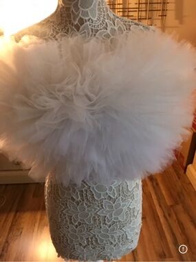 White Tulle Ruffle Crop Top - price is firm since this is custom made!!